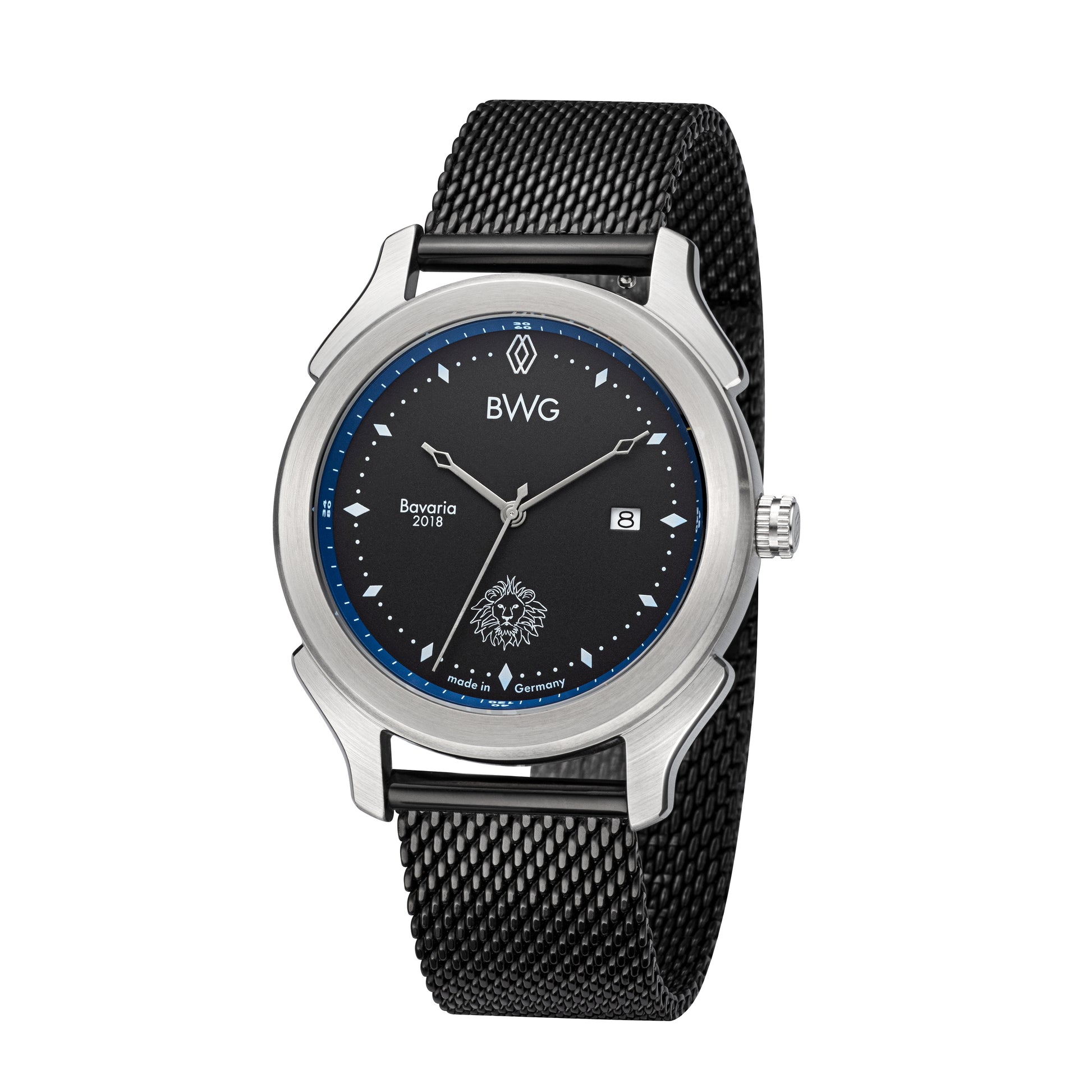 BWG-Bavarian-watch-Bavaria2018-slate-black-steel-mesh-milanese-black-pvd-coated-20mm