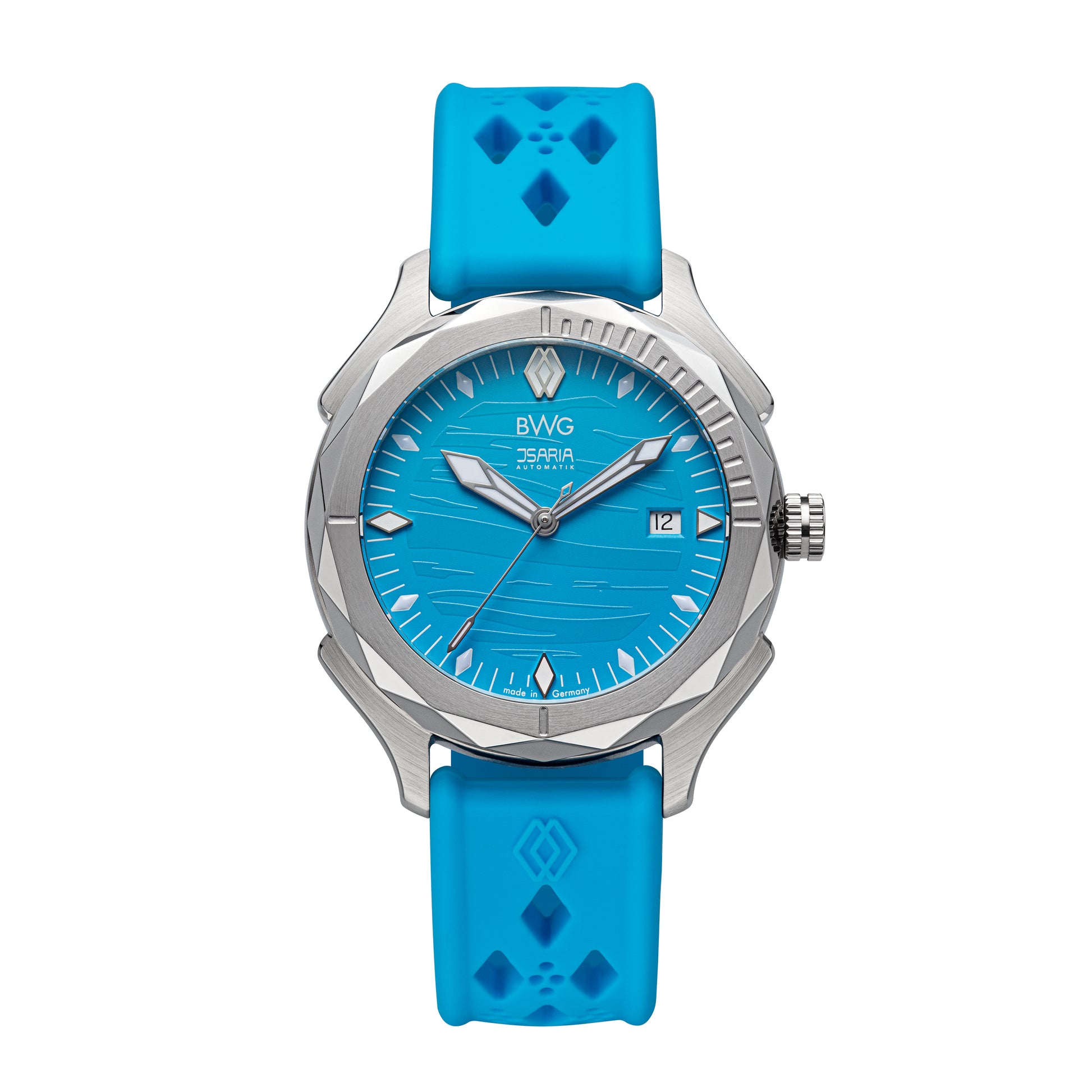 BWG-ISARIA-Automatic-watch-Swiss-Movement-Landeron-L24-manufacture-sky-blue-front